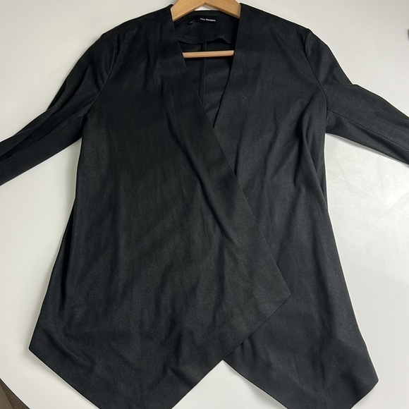 The Kooples Open Faux Suede Cardigan Jacket size EU 34 black - Picture 8 of 10